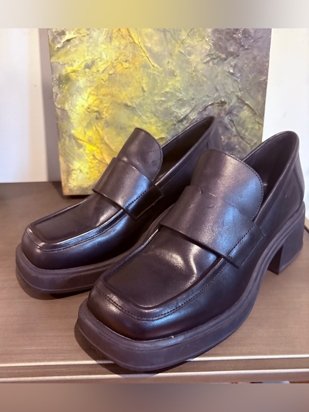 Vagabond “Dorah” Black Platform Loafer Heels - size 40 EU